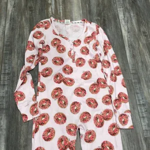 VICTORIA'S Secret PINK Donut Long Jane Thermal Onesie Size Small thumbnail 6
