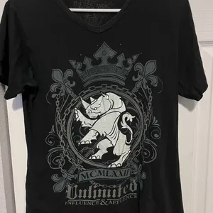 Ecko vintage black shirt with logo in white on front and back size small thumbnail 1
