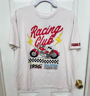 Peanuts SNOOPY “Joe Cool” White Racing Club Juniors Sizing T-Shirt 3XL thumbnail 1