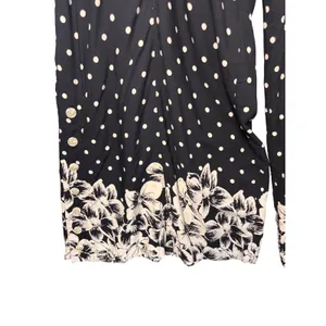 Anthropologie Ett Twa Wide Leg Pants 8 Black Polka Dot Floral Retro Boho thumbnail 6