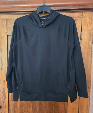 O aerie Black 'Offline' Sweatshirt Hoodie with Subtle Logo Large thumbnail 1