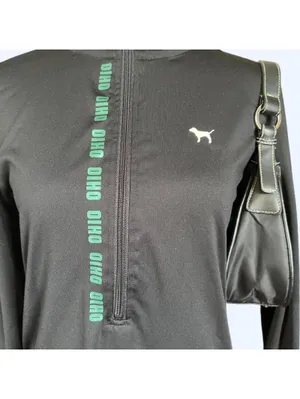 Vintage Y2K Victoria’s Secret PINK Ohio Bobcats Quarter Zip Size Medium 🖤 thumbnail 2