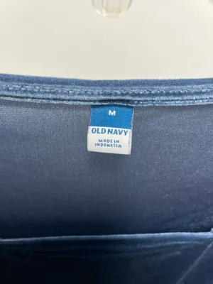 Old Navy Velvet Bodysuit Blue Long Sleeve Square Neck thumbnail 2