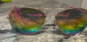 Red and Pink Aviator Sunglasses with Double Bridge thumbnail 1