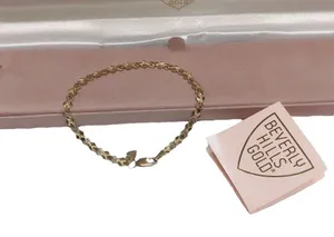 Vintage Beverly Hills 14k Gold Diamond Cut Link tennis Bracelet 7" Lobster Clasp thumbnail 6