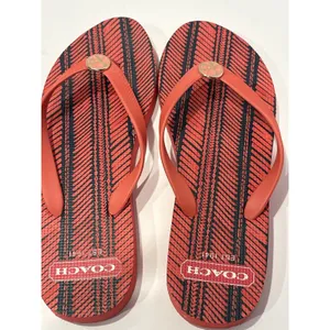 Coach Alessa Flip-Flop Sandals featuring a coral and thumbnail 4