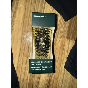 Christopher & Banks Starbucks Gold Christmas Ornament Women's Small‎ Tank 3/4 Length Shirt Santa thumbnail 4