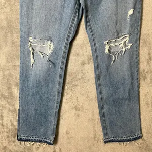 GRLFRND Harlow High Rise Boot Slit Jeans Size 32 Distressed Raw Hem Blue Diamond thumbnail 4
