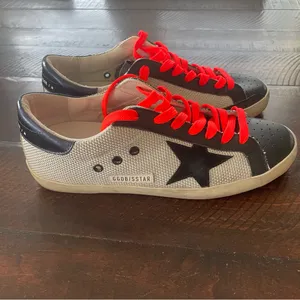 Golden Goose Superstar Sneakers‎ Mesh and Leather size 42/US 12 Orange Black thumbnail 3
