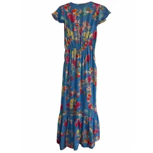 ✨VICI Deep V-Neck Bow Tie Front All Over Floral High Low Maxi Sz Medium Dress✨ thumbnail 7