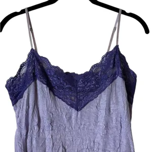 Xhilaration Vintage Cami Tank Top Lace Trim Purple Y2K Grunge Coquette Size Large thumbnail 2