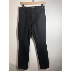 J.Crew 9"‎ High-Rise Slim Straight Jeans Black Denim RE-03-BLK Womens Size 27T thumbnail 3