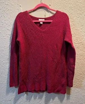 Loft V-Neck Pullover Sweater Woman’s Size Small thumbnail 1