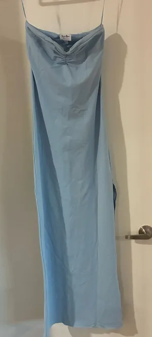 Boutique Skye & Moon light blue strapless maxi dress thumbnail 1