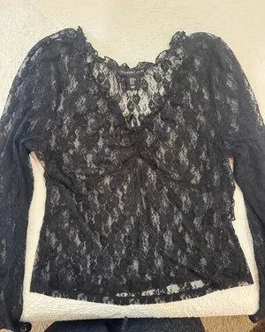 Sincerely Jules Black Lace See-thru top thumbnail 1