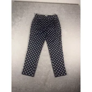 Tuckernuck Conway Pants Womens Navy White Polka Dot High Rise Straight Leg M thumbnail 2