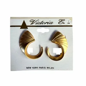 Victoria E. Gold Tone Fan Swirl Statement Earrings thumbnail 2