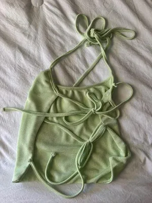 Edikted Keke Tie Back Top Lime (part of a set) !!skirt listed on my account!! thumbnail 6