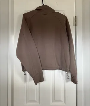 Abercrombie YPB Taupe Zip-Front Sweatshirt Jacket thumbnail 2