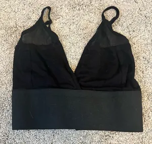 ASOS Black Women's Bralette Crop Top with Mesh Panels thumbnail 1