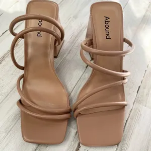 Abound Austyn Tubular Strappy Block Heeled Sandal Tan Mocha Size 9 NEW thumbnail 4