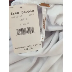 Free People Sunshine White Turtleneck Half Sleeve Fitted Top Womens MED NWT‎ thumbnail 9