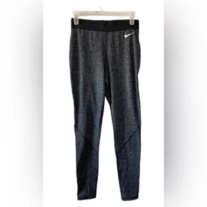 Nike Pro Compression Leggings Size M Geometric Print Black Gray thumbnail 2