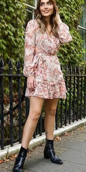 Lovestitch Floral Sheer Flowy Mini Dress S Small Boho Romantic Cottage Romantic thumbnail 1