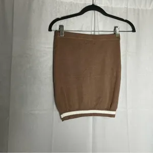 Superdown Beige & White Bonnie Varsity Mini Skirt Size‎ XS thumbnail 2
