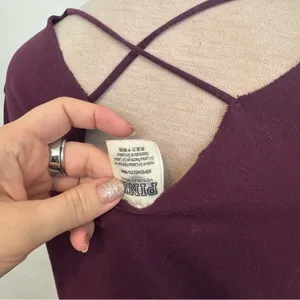 Victoria’s Secret PINK strappy maroon tshirt small thumbnail 3