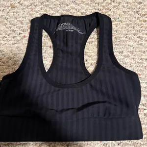 Beyond Yoga Work It Over Bra Dtriped Jacquard Long Line Bra Black- Size XS thumbnail 6