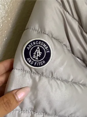 Abercrombie & Fitch Silver Gray Hooded Puffer Jacket Size S Lightweight thumbnail 10