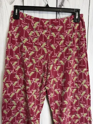 Soma Personality PJs Long Sleeve Pajama Pant Set Martini Olives Top: XL Pants: L thumbnail 4