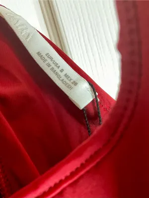 ZARA Red Criss Cross Halter Neck Maxi Dress with Slit Size S thumbnail 5