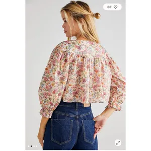 For Love & Lemons Theodora‎ Crop Top Blouse - Wonderland Print XS $158 thumbnail 2