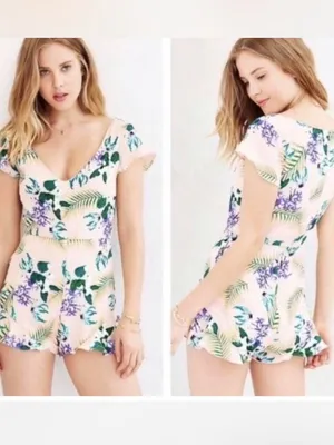 For Love & Lemons Pina Colada Floral Romper thumbnail 2