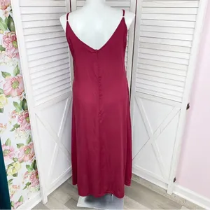 Zanzea‎ Maxi Slip Dress Maroon Red 12 Sleeveless thumbnail 4