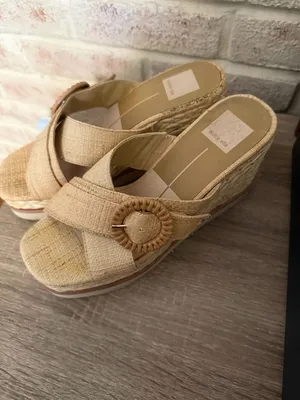 Dolce Vita Liesel Wedge Sandals Raffia Tan Size 8 thumbnail 2