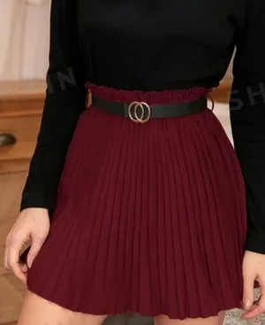 Mulvari Paper Bag Waist Belted Pleated Skirt thumbnail 1