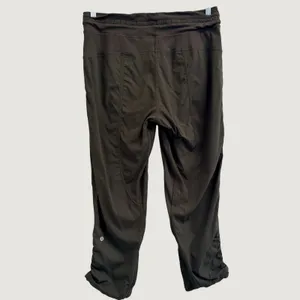 Lululemon Dance Studio Crop II Unlined Pants Dark Olive Women's 10 Drawstring thumbnail 4