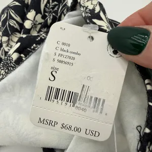 Free People Somthin Bout You Black & White Floral Bodysuit NWT Size Small thumbnail 4