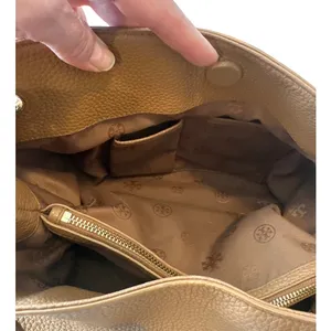 Tory Burch Pebbled Leather Chain Tote‎ Brown Camel Slouchy Bag thumbnail 14