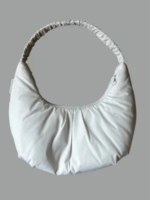 Dagne Dover Rider Crescent Puff Shoulder Bag in Moonbeam Cream Purse thumbnail 1