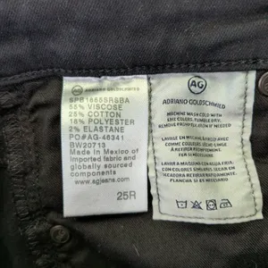 AG Adriano Goldschmied The Prima Ankle Cigarette Jeans Black Raw‎ Hem 25R thumbnail 8