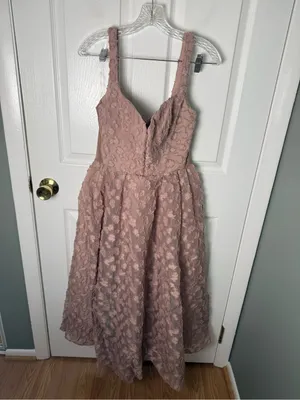House of CB Lovely French Rose Jacquard Sweetheart Neckline Midi Dress L thumbnail 2