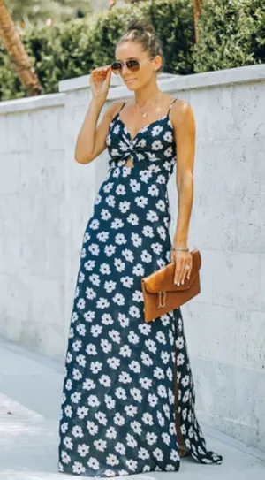 VICI NWOT Too Cute Satin Twist Front Maxi thumbnail 1