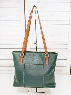 Dooney & Bourke Lexington Small Shopper Tote Bag Pebble Leather Dark Green Sage thumbnail 4
