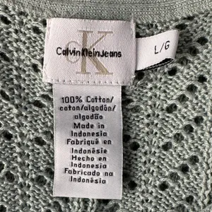Calvin Klein Jeans Large Top Crochet Sleeveless Semi-Sheer Stretch Round Neck thumbnail 7