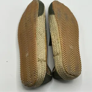 Mickey Mouse Sz 7 Slip On Shoes Green Gold Sequins Espadrille Soles thumbnail 8