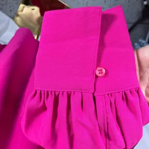 Easel Los Angeles‎ Pink Long Sleeve V-Neck Mini Dress Small Puff Sleeve Pockets thumbnail 4